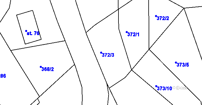 Parcela st. 372/3 v KÚ Kamení, Katastrální mapa