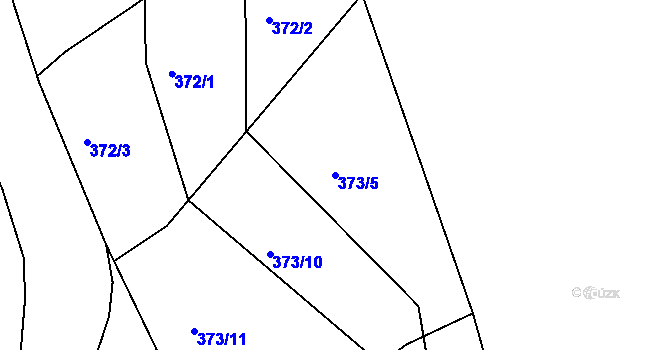 Parcela st. 373/5 v KÚ Kamení, Katastrální mapa