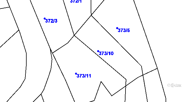 Parcela st. 373/10 v KÚ Kamení, Katastrální mapa