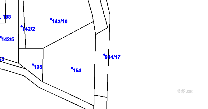 Parcela st. 944/17 v KÚ Pěnčín, Katastrální mapa