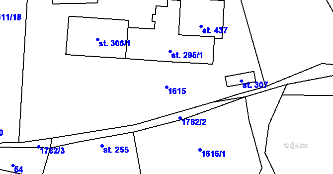 Parcela st. 1615 v KÚ Pěnčín na Moravě, Katastrální mapa