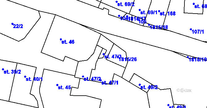 Parcela st. 47/3 v KÚ Pěnčín na Moravě, Katastrální mapa