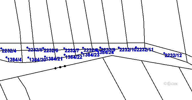 Parcela st. 1384/24 v KÚ Pěnčín na Moravě, Katastrální mapa
