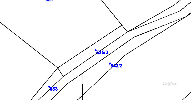 Parcela st. 525/3 v KÚ Perálec, Katastrální mapa