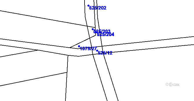 Parcela st. 525/12 v KÚ Perálec, Katastrální mapa