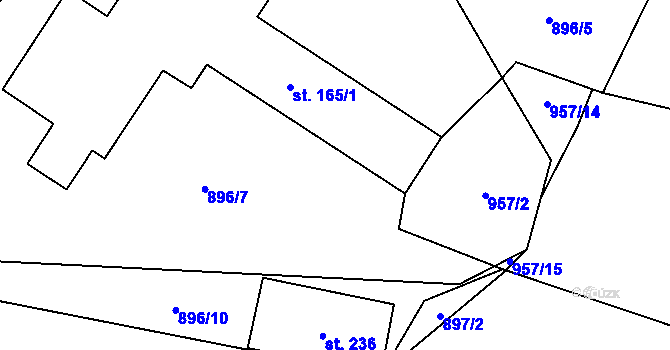 Parcela st. 896/8 v KÚ Perálec, Katastrální mapa