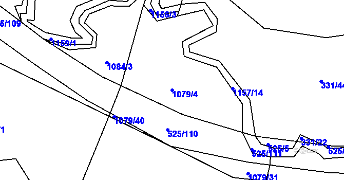 Parcela st. 1079/4 v KÚ Perálec, Katastrální mapa