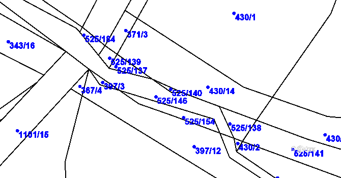 Parcela st. 525/140 v KÚ Perálec, Katastrální mapa