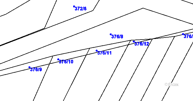 Parcela st. 376/11 v KÚ Perálec, Katastrální mapa