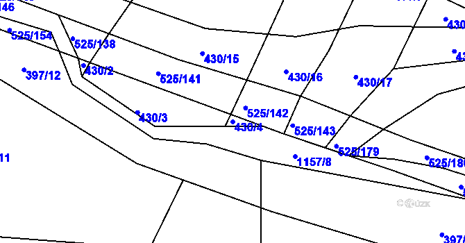 Parcela st. 430/4 v KÚ Perálec, Katastrální mapa