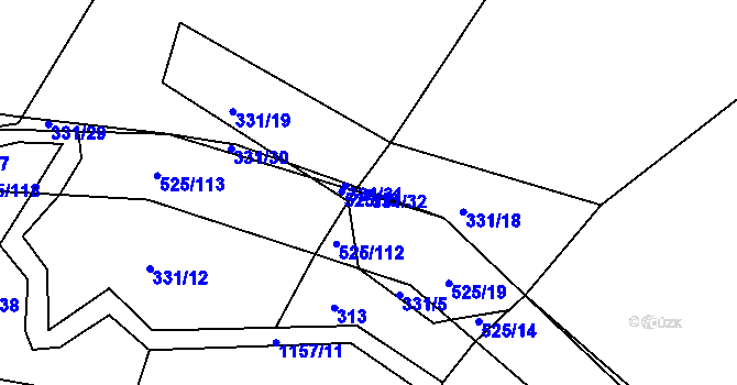 Parcela st. 331/32 v KÚ Perálec, Katastrální mapa