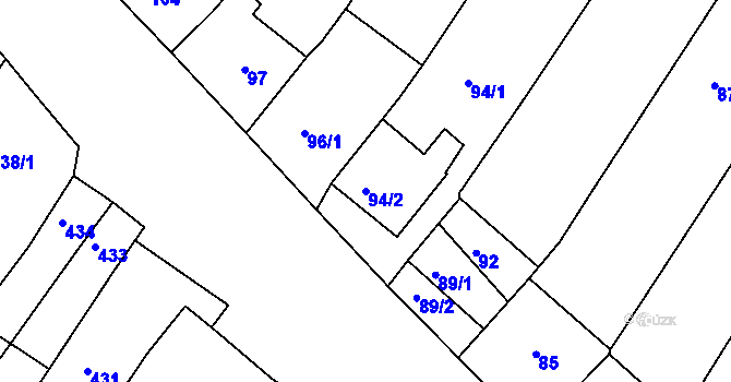 Parcela st. 94/2 v KÚ Perná, Katastrální mapa