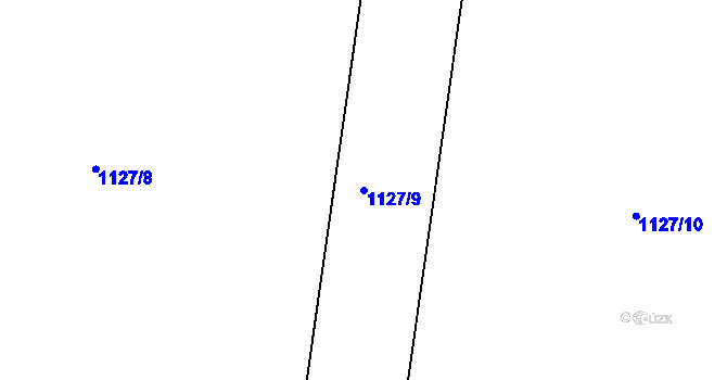 Parcela st. 1127/9 v KÚ Perná, Katastrální mapa