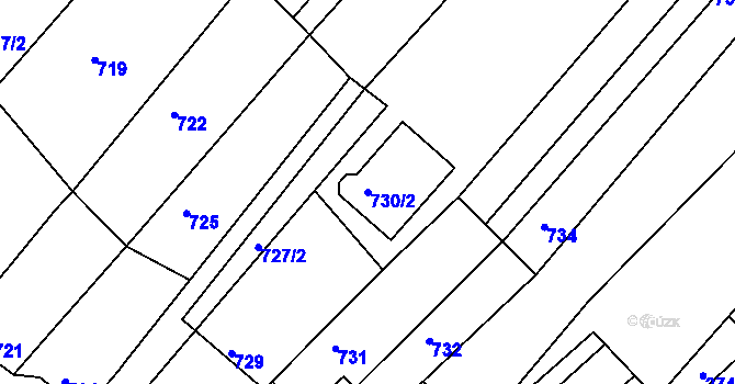 Parcela st. 730/2 v KÚ Perná, Katastrální mapa