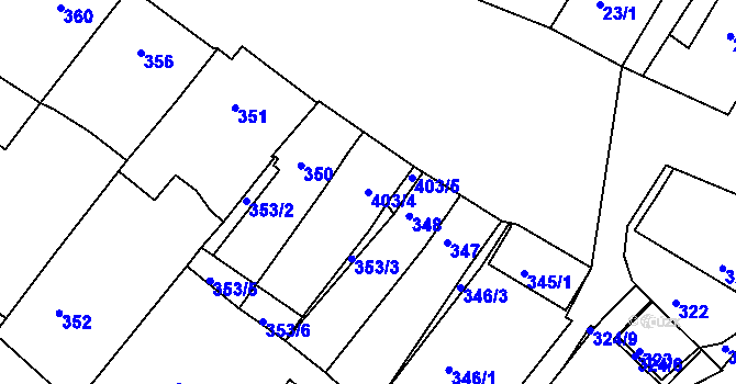 Parcela st. 403/4 v KÚ Perná, Katastrální mapa