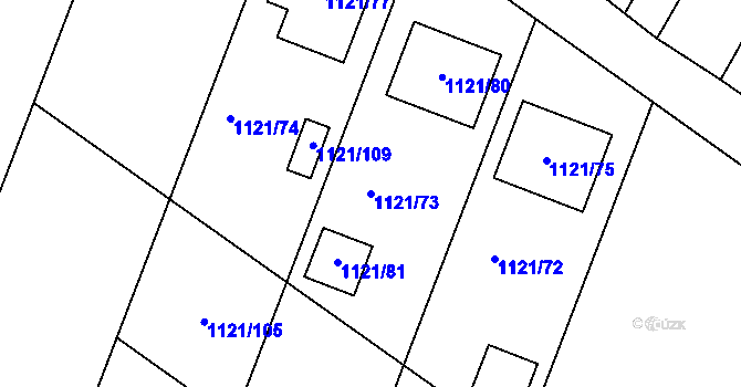 Parcela st. 1121/73 v KÚ Perná, Katastrální mapa