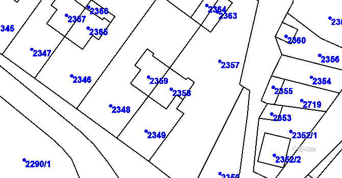 Parcela st. 2358 v KÚ Perná, Katastrální mapa