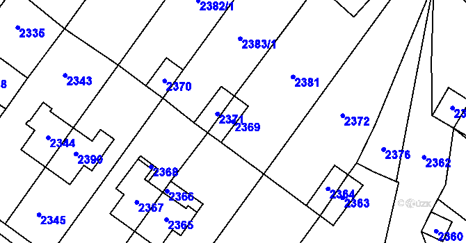 Parcela st. 2369 v KÚ Perná, Katastrální mapa
