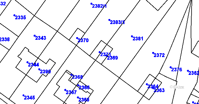 Parcela st. 2371 v KÚ Perná, Katastrální mapa