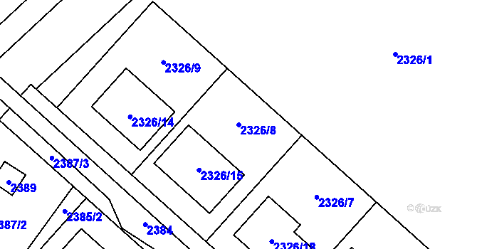 Parcela st. 2326/8 v KÚ Perná, Katastrální mapa