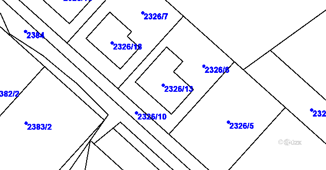Parcela st. 2326/13 v KÚ Perná, Katastrální mapa