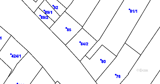 Parcela st. 84/2 v KÚ Perná, Katastrální mapa