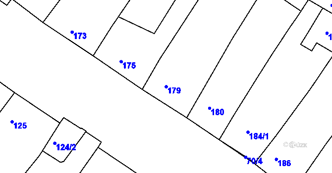 Parcela st. 179 v KÚ Perná, Katastrální mapa