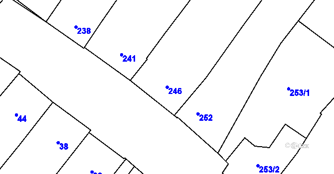 Parcela st. 246 v KÚ Perná, Katastrální mapa