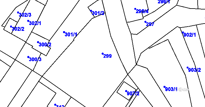 Parcela st. 299 v KÚ Perná, Katastrální mapa