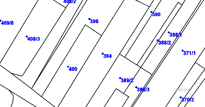 Parcela st. 394 v KÚ Perná, Katastrální mapa