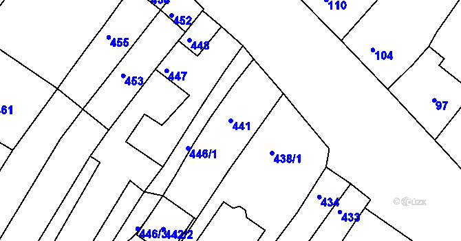 Parcela st. 441 v KÚ Perná, Katastrální mapa
