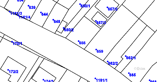 Parcela st. 656 v KÚ Perná, Katastrální mapa