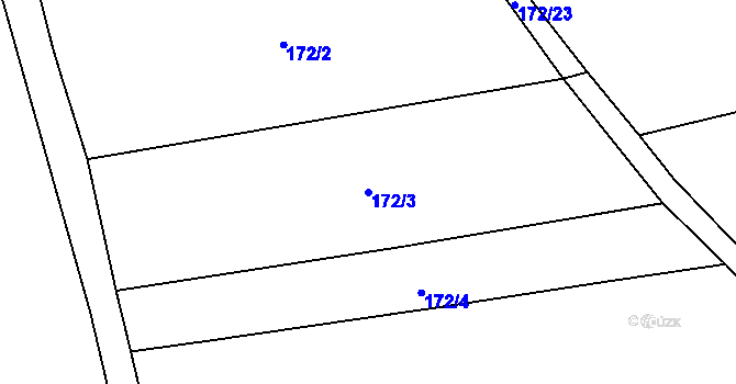 Parcela st. 172/3 v KÚ Perná u Valašského Meziříčí, Katastrální mapa