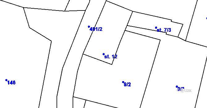 Parcela st. 12 v KÚ Březí u Pernarce, Katastrální mapa