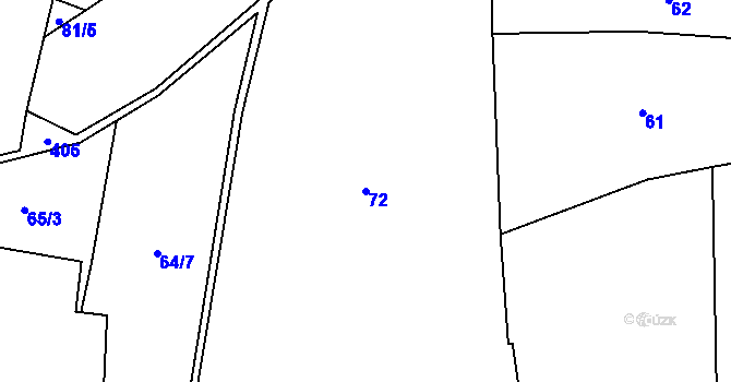 Parcela st. 72 v KÚ Březí u Pernarce, Katastrální mapa