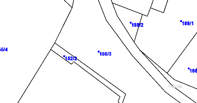 Parcela st. 156/3 v KÚ Březí u Pernarce, Katastrální mapa