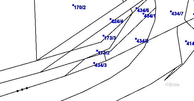 Parcela st. 173/2 v KÚ Březí u Pernarce, Katastrální mapa
