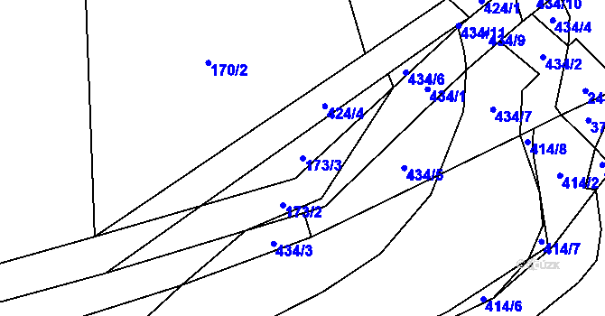 Parcela st. 173/3 v KÚ Březí u Pernarce, Katastrální mapa
