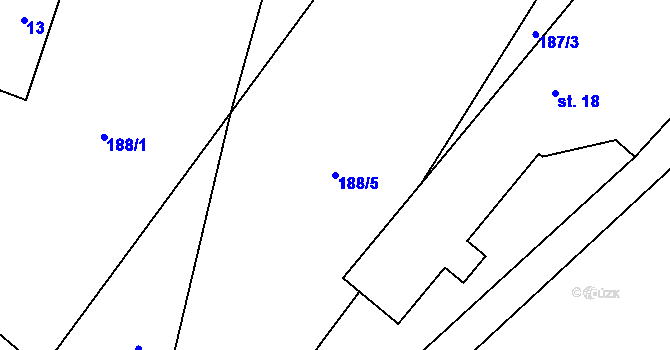 Parcela st. 188/5 v KÚ Březí u Pernarce, Katastrální mapa
