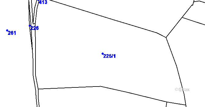 Parcela st. 225/1 v KÚ Březí u Pernarce, Katastrální mapa