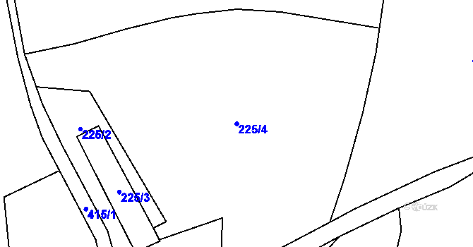 Parcela st. 225/4 v KÚ Březí u Pernarce, Katastrální mapa