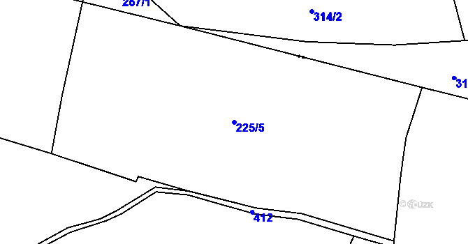 Parcela st. 225/5 v KÚ Březí u Pernarce, Katastrální mapa