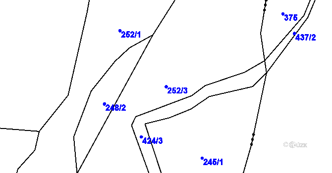 Parcela st. 252/3 v KÚ Březí u Pernarce, Katastrální mapa