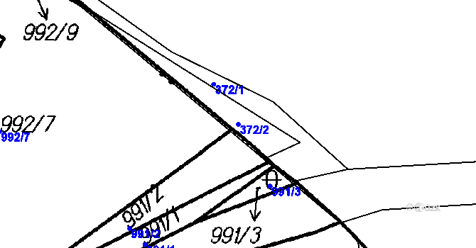 Parcela st. 372/2 v KÚ Březí u Pernarce, Katastrální mapa