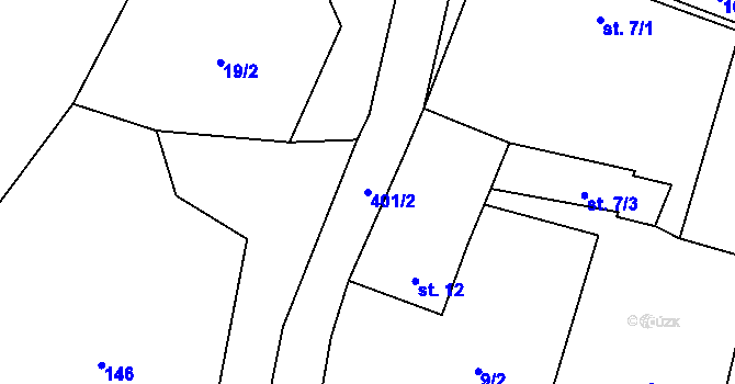 Parcela st. 401/2 v KÚ Březí u Pernarce, Katastrální mapa