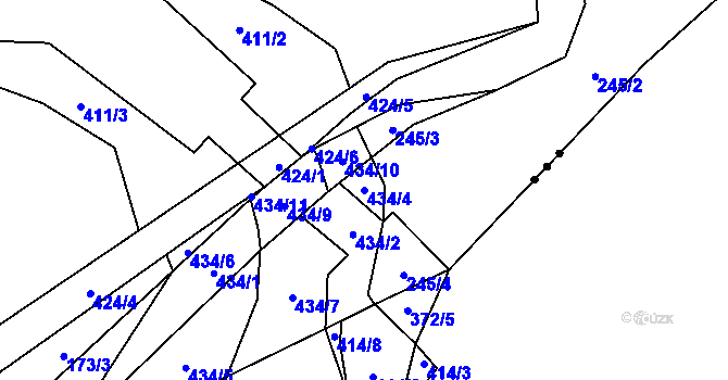 Parcela st. 434/4 v KÚ Březí u Pernarce, Katastrální mapa