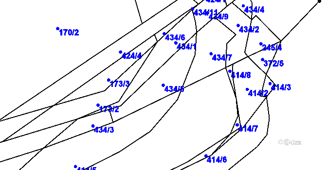 Parcela st. 434/5 v KÚ Březí u Pernarce, Katastrální mapa