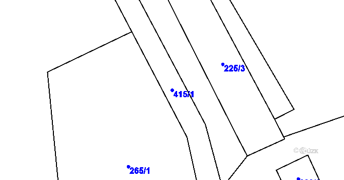 Parcela st. 415/1 v KÚ Březí u Pernarce, Katastrální mapa