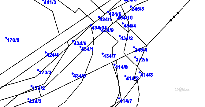 Parcela st. 434/7 v KÚ Březí u Pernarce, Katastrální mapa