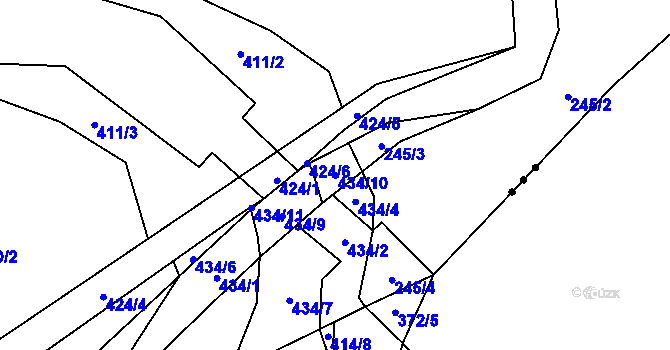 Parcela st. 434/10 v KÚ Březí u Pernarce, Katastrální mapa